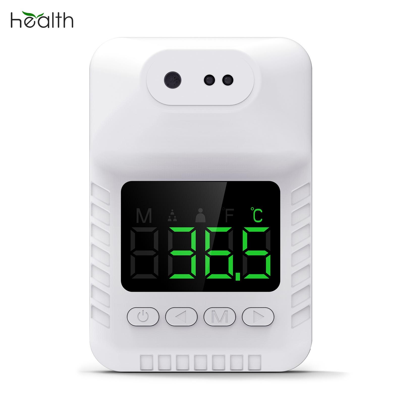 Non-contact Infrared Thermometer Wall-Mounted Forehead Temperature Measurement Meter Digital Screen Voice Broadcast Fever Alarm