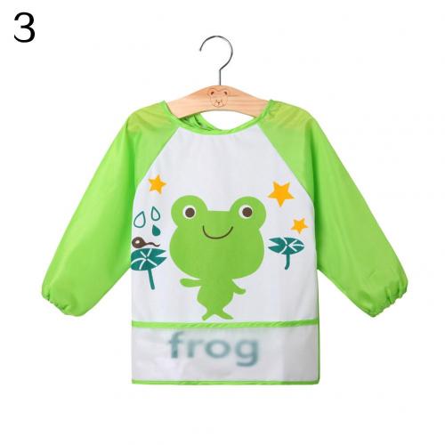 Kinder Baby Kleinkind Wasserdichte Lange Hülse Bib Cartoon Muster Fütterung Smock Schürze: Small Frog