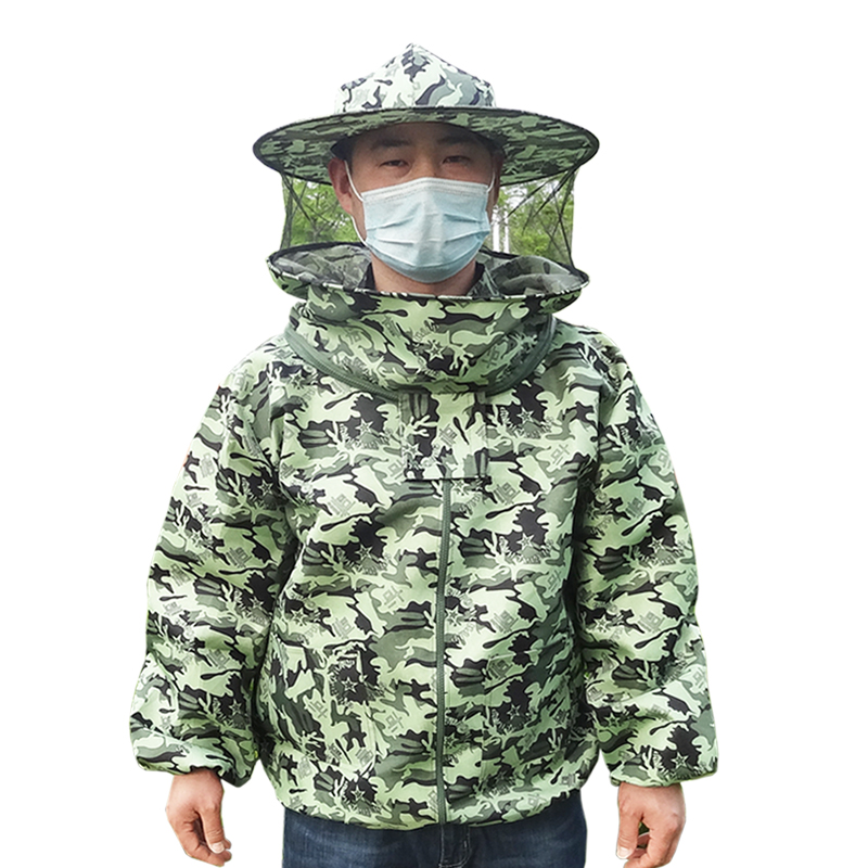 Costume d'apiculture pliable, ensemble veste et voile, combinaison de protection pour apiculture à Double fermeture éclair, vêtements anti-abeilles avec chapeau