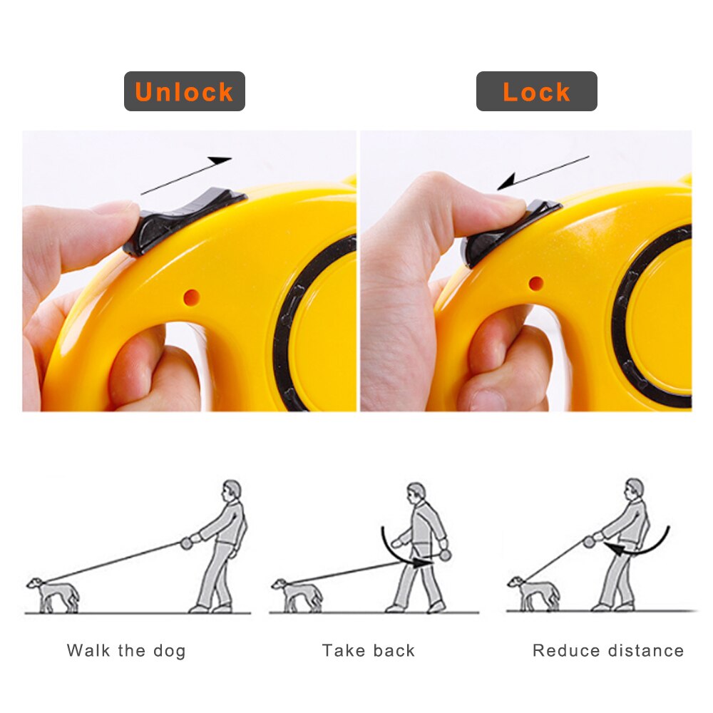 Dog Collars and Leashes Pet Dog Cat Puppy Automatic Retractable Traction Rope Walking Lead Leash