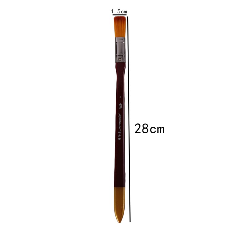 Oljemaling pensel flat nylon hår oljemaling pensel akryl skurebørster diy akvarell penn kunst forsyninger pensel 1pc: 28-1.5cm