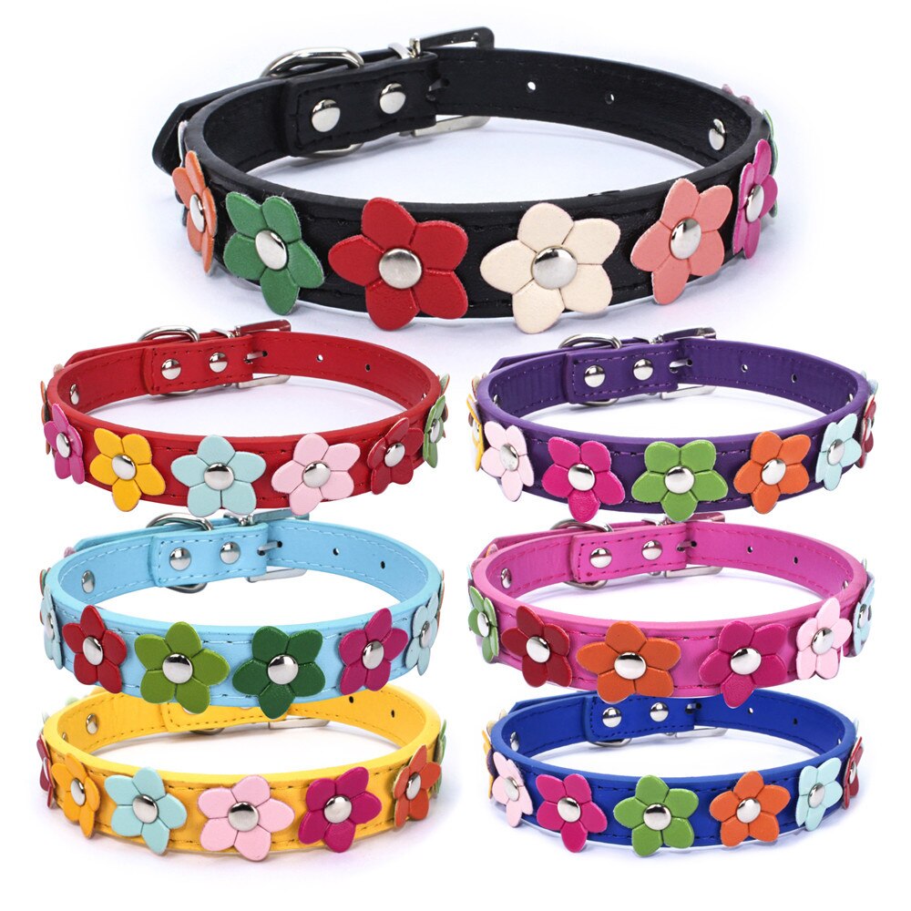 Pu litet hundhalsband blom nalle-hundhalsband blomhalsband för husdjur för katthundar valphalsband