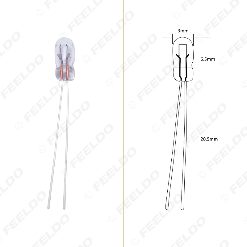 FEELDO 100Pcs Car T3 12V 30MA Halogen Bulb External Halogen Lamp Replacement Dashboard Bulb Light Warm White #FD2687