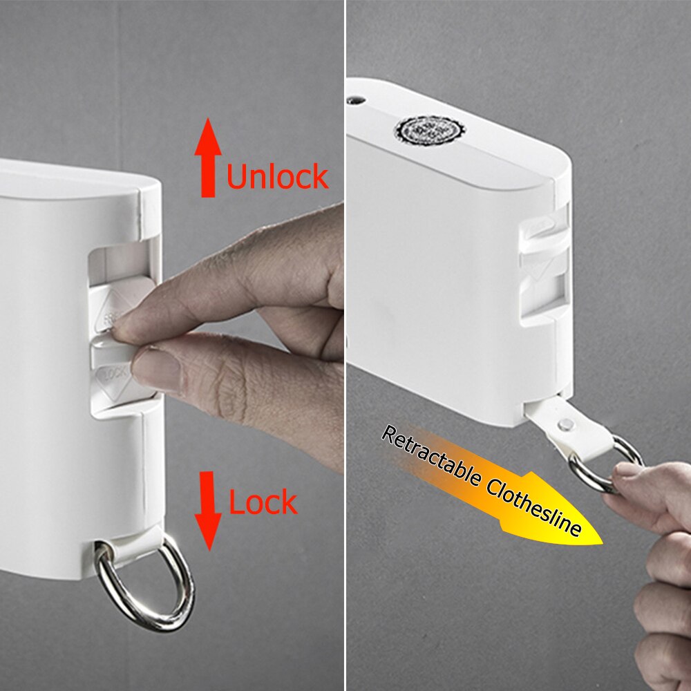 Winddicht Antislip Waslijn Touw Intrekbare Kleding Lijn Indoor Outdoor Muur Hanger Draad Balkon Droogrek