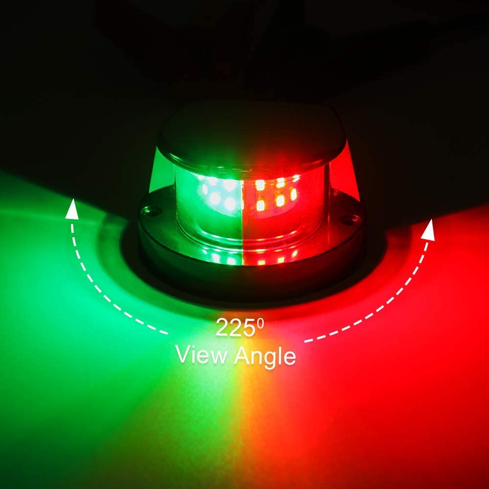 12v navigasjonslys led kombinasjon bauglys marine båt led røde grønne pongtonger seilingssignallys