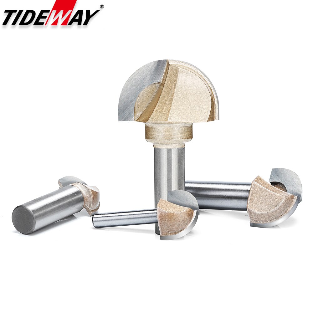 Houtbewerking Core Box Ronde Cove Neus Bit Hardmetalen Cnc Groef Gereedschap 1/2 1/4 Shank Frezen Voor Hout Frezen cutter