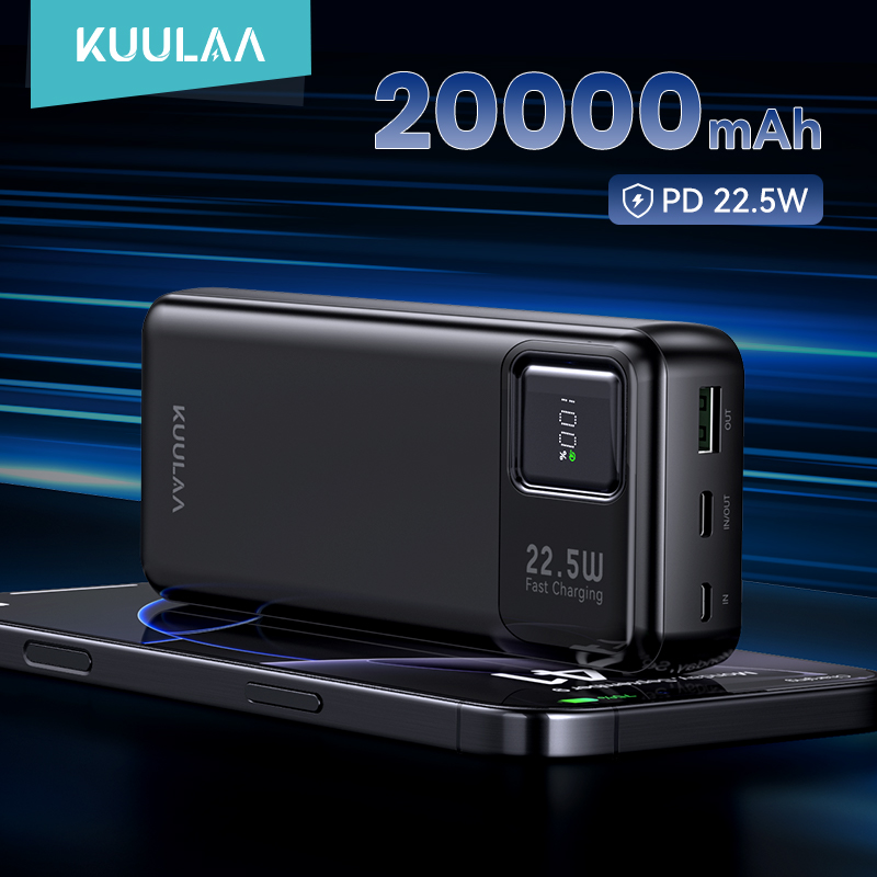 KUULAA 20000mAh banco de energía batería externa portátil 22,5 W cargador portátil de carga rápida para iPhone xiaomi redmi poco Powerbank