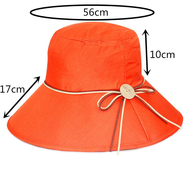 Simple kvinder sommer strand rejse bowknot bred skygge solhat vendbar foldbar kasket pigehat
