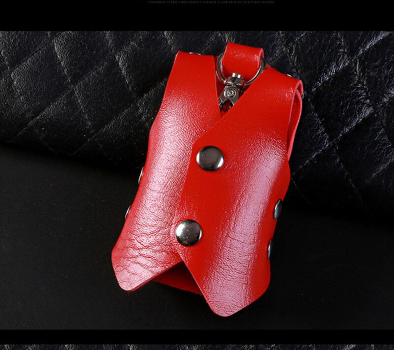 2022 Mannelijke Mini Card Tassen Sleutelhanger Mannen Vrouwen Pu Sleutelhanger Organizer Pouch Split Autosleutel Tas Portemonnee Huishoudster Sleutel case: Red 9825