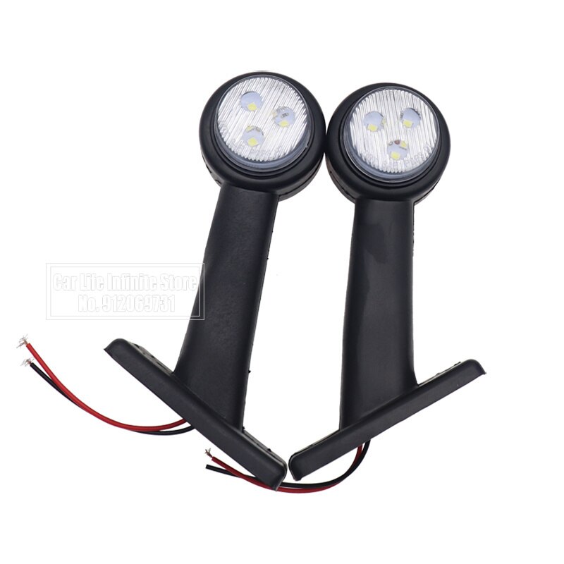 2Pcs 12V/30V Truck Side Marker Light Red White Side Marker Lamp Clearance Lights Truck Trailer Tractor LED Position Lights