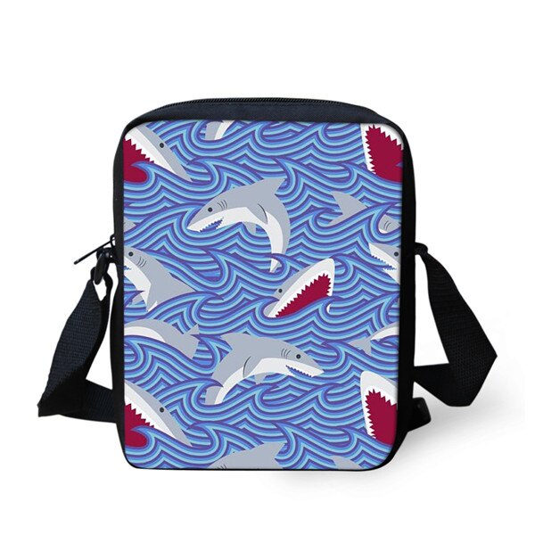 Thikin tubarão criança ombro escola quadrado saco do mensageiro animal crianças crossbody schoolbag para meninas sacos de livro infantil: Cinza escuro