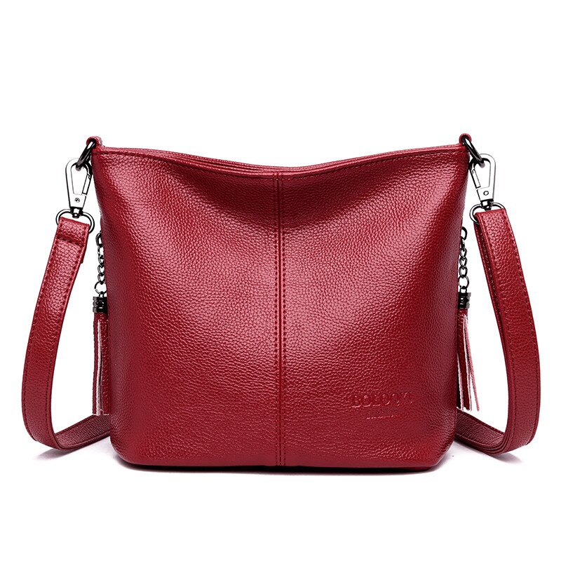 Ladies Hand Crossbody Bags For Women Luxury Handbags Women Bags Small Leather Shoulder Bag Bolsas Feminina Sac: Red wine