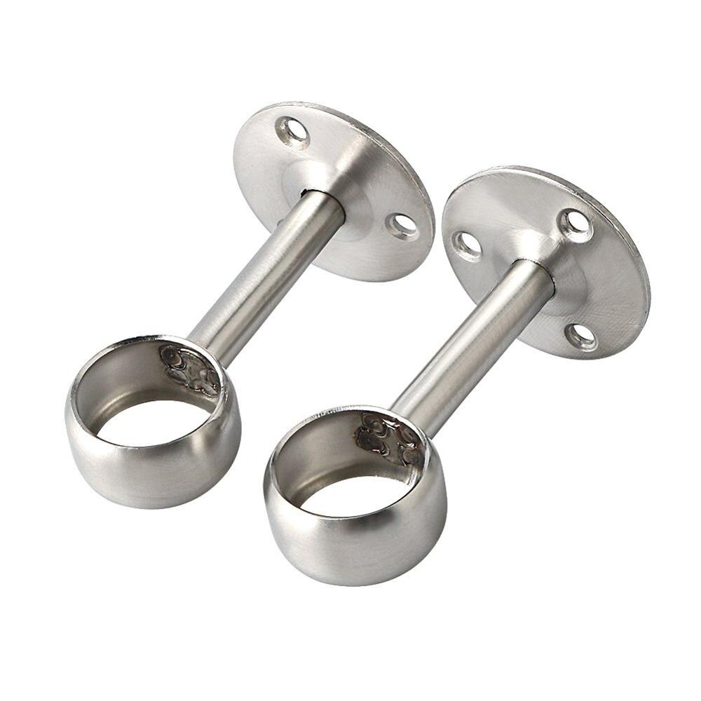 Flange bracket shower curtain rod fixing seat tube bracket stainless steel closet rod flange round tube bracket
