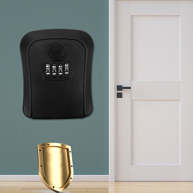 Caja de bloqueo de llave de montaje en pared, combinación de almacenamiento de seguridad para el hogar y la oficina, para garaje exterior, portallaves interior y exterior