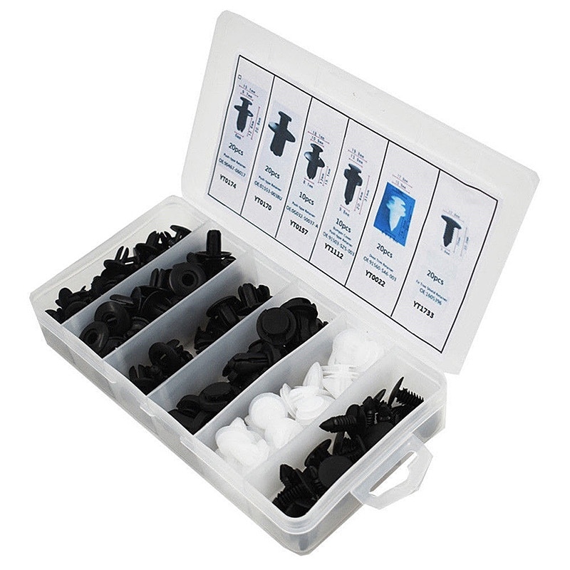 6 tamaño 100 Uds Auto Clip de sujeción mixto cuerpo del coche Push retenedor Pin remache parachoques puerta ajuste Panel retenedor Kit de fijación