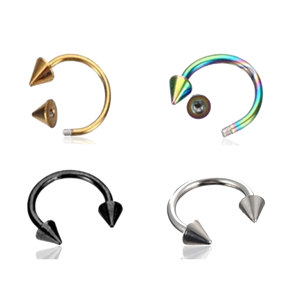 Stainless Steel Nose Ring Piercing Horseshoe Spike Septum Piercing Eyebrow Tragus Helix Pircing Lip Piercing Nariz