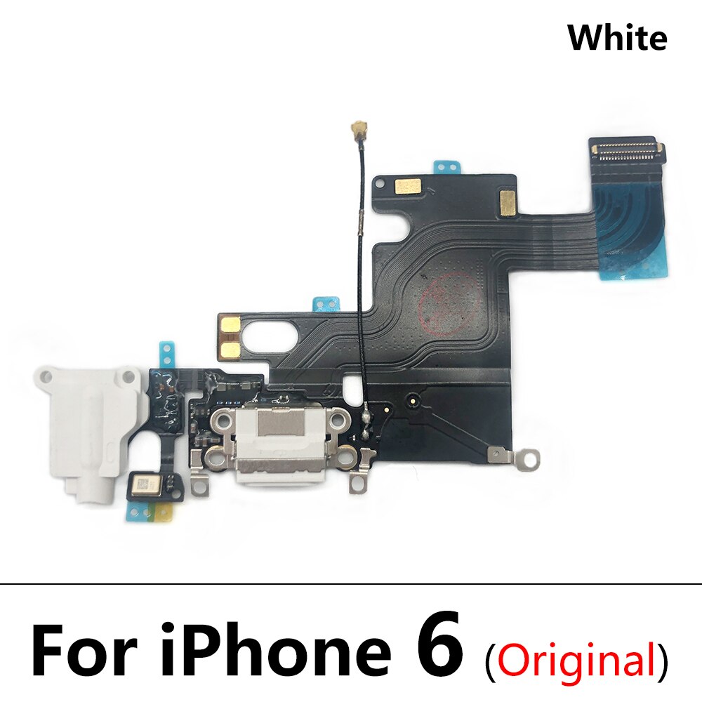 100% nuovo originale per IPhone 6 6S 7 Plus caricatore USB porta di ricarica connettore Dock scheda microfono cavo flessibile ricarica rapida: For 6 White Origianl