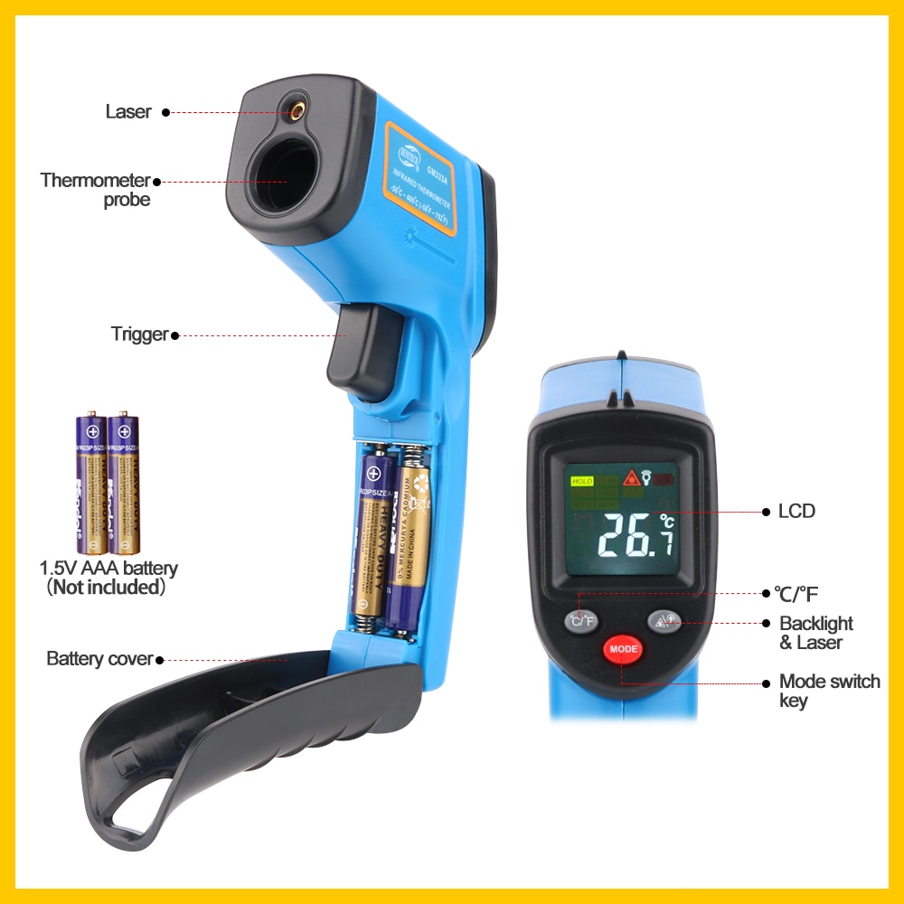 Handheld IR Thermal Imaging Camera Digital ColorDisplay Infrared Image Resolution Thermal Imager Camera GM333 GM333A BENETECH