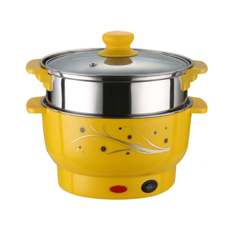 Cooking Pot Steel Ironing Electric Pot Multifunctional Steam Pot Double Layers Stockpot Steamer Cooking Boiler for Home Kitchen: 20CM UK Plug