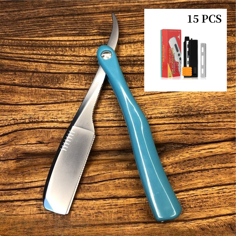 Japanese Feather Razor Manual Folding Secure Shaver Men's Hair Beard Trimmer Barber Shop Hairdressing Shaving Blade Holder Y0705: black