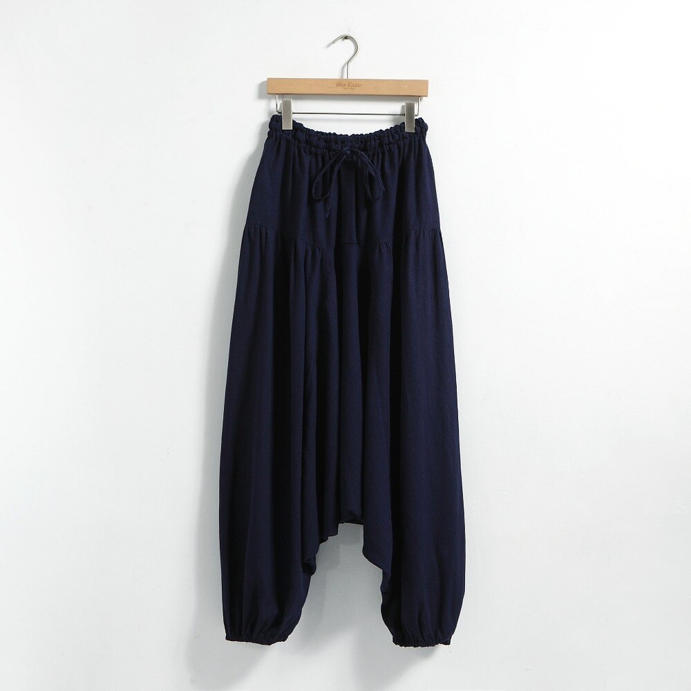 Samurai japonés pantalones de tiro caído Boho pantalones bombachos holgados Hiphop baile de pantalones de chándal de algodón ropa de bebé 71907