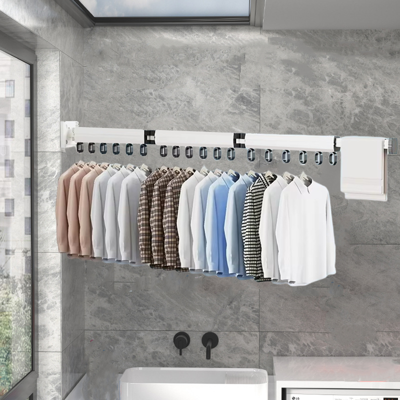 Tendedero de ropa, tendedero plegable de aleación de aluminio, tendedero plegable montado en la pared, colgador para secadora de ropa que ahorra espacio
