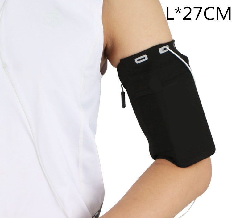 Double Pocket Slender Sports Running Arm Band Case Bag Telephone Wallet Holder Outdoor Pouch on Hand Gym Cover for Iphone 12 11: Blackl.