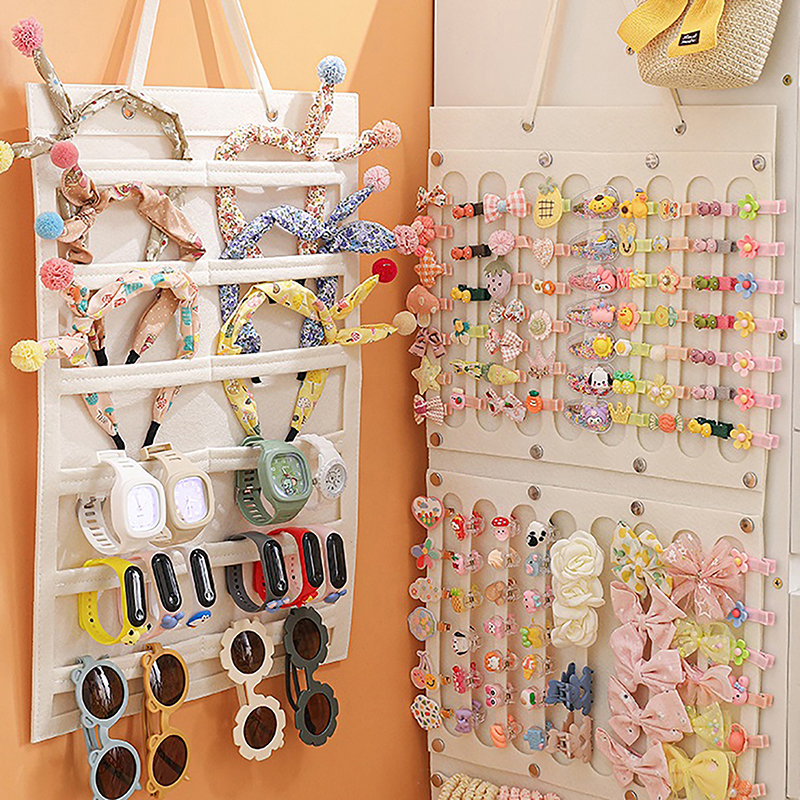 Organizador de lazos para el pelo, colgante de pared de gran capacidad, soporte para diadema, colgador de almacenamiento, accesorio para ahorro de espacio para habitación de niña