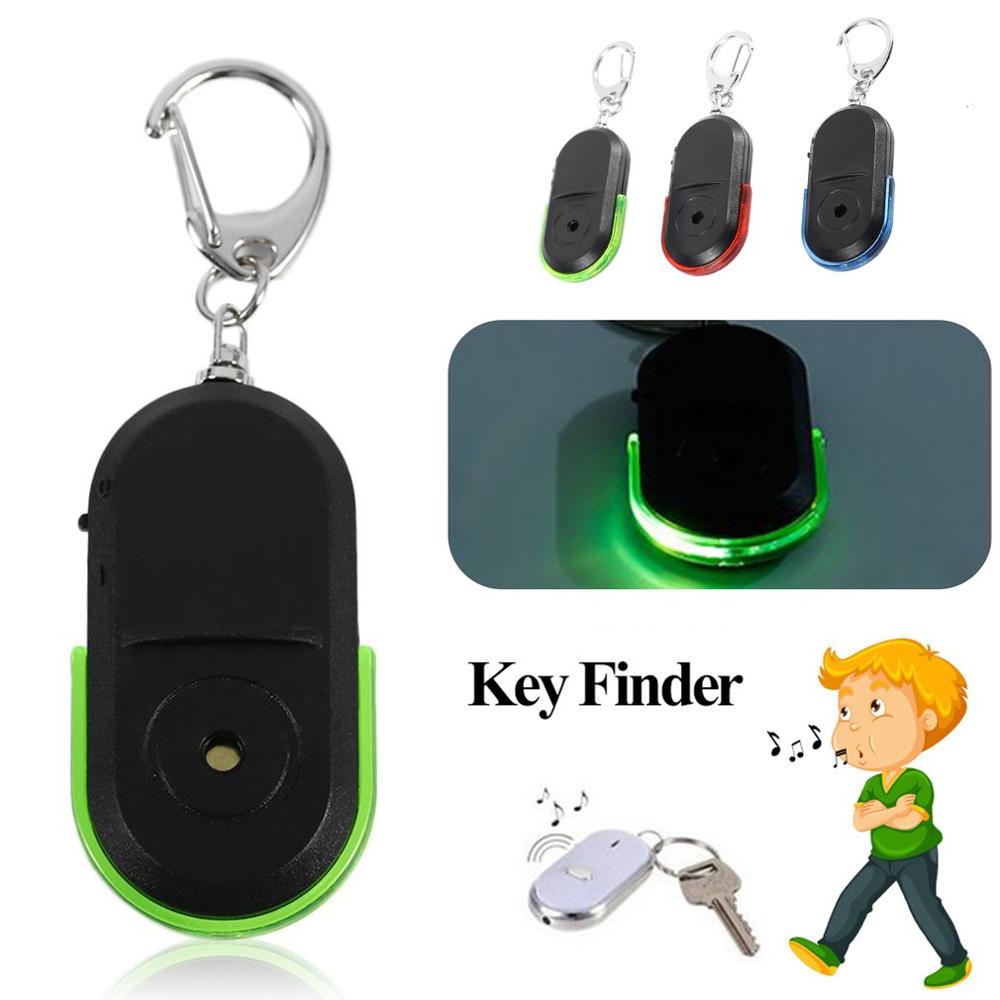 Key Finder Whistle Anti Lost Key Finder Alarm Wallet Pet Tracker LED Smart Whistle Sound Beeping Remote Locator Keychain Tracker