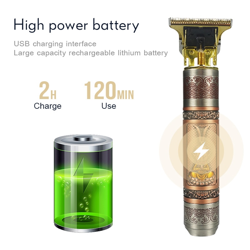 Barber Hair Clipper T9 Beard Trimmer Cordless Haircut Shaver T Blade Hair Finishing Machine Men Engraving Outliner