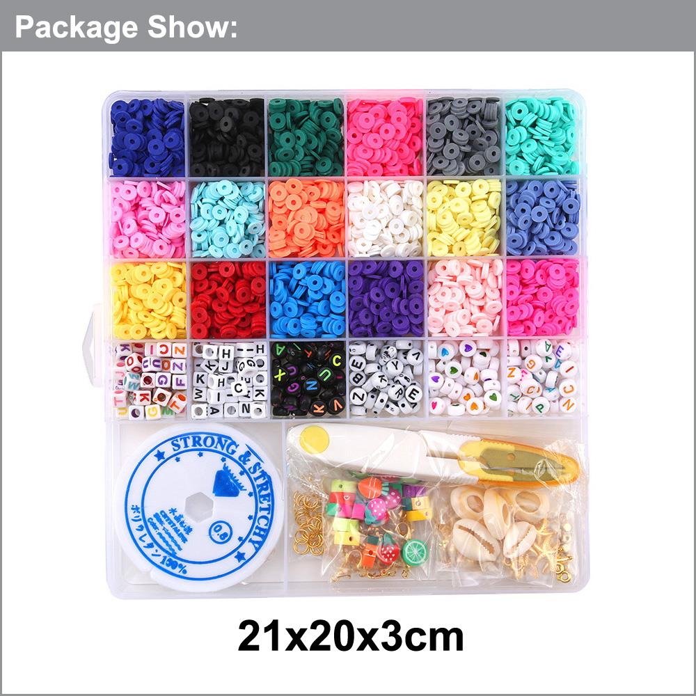 Letter/Christmas Style Polymer Clay Beads Bracelets Necklace Making Set Jewelry Making Kits DIY Handmade Accessories Supplies