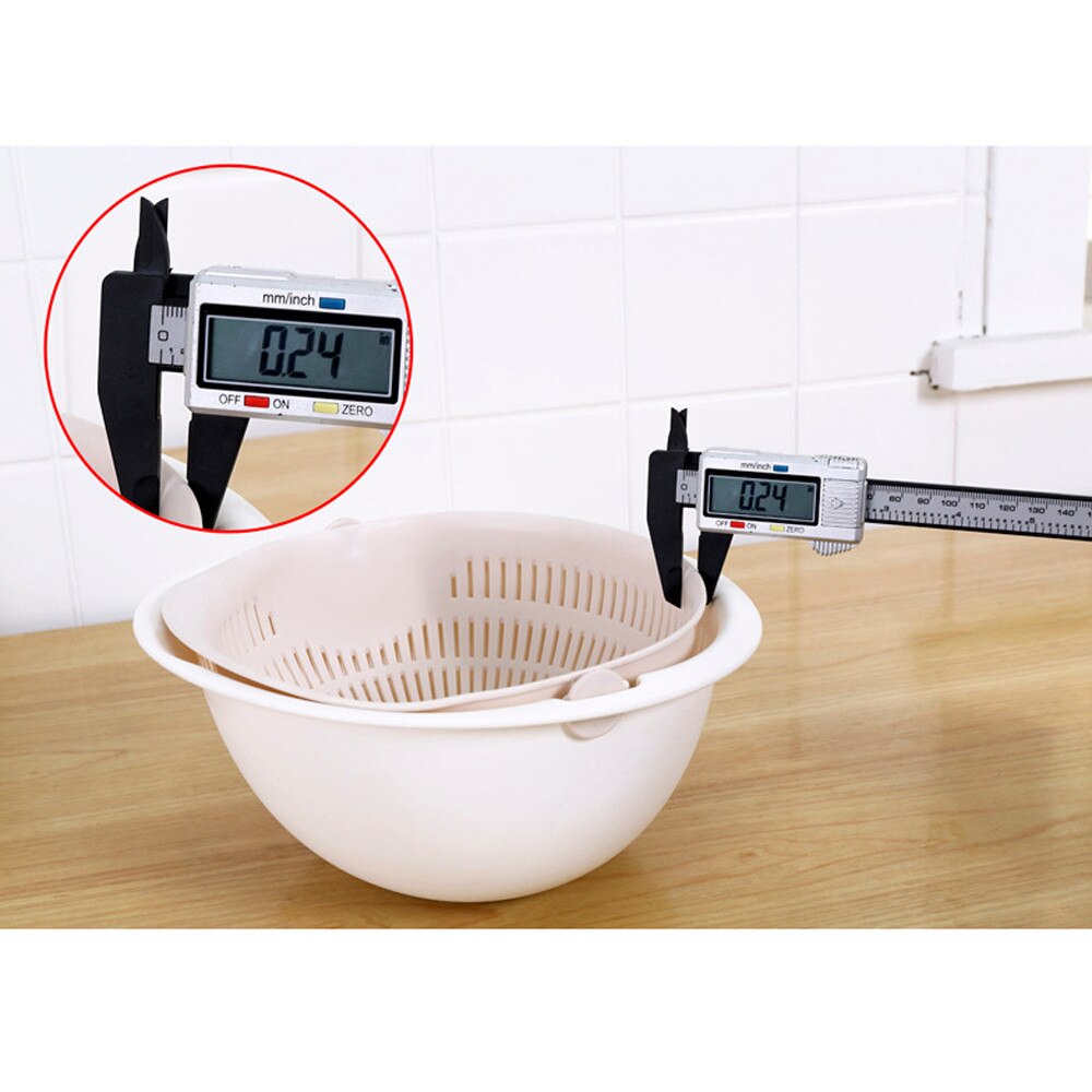 Kitchen Drain Basket Bowl Rice Washing Colander Basket Strainer Noodles Vegetable Fruit Double Drain Storage Basket Kitchen #20