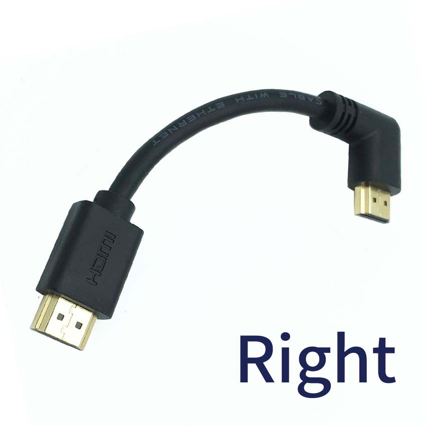 HDMI 2.0V 4K*2K @60HZ ,HDMI Male to HDMI Male UP DOWN LEFT RIGHT 90 Degree Angled Cable 15CM: Right