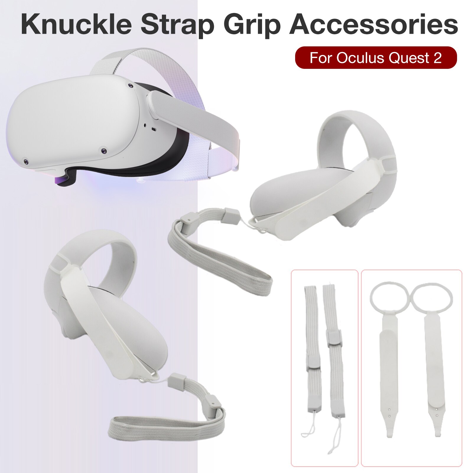 1 Paar Knuckle Band Handvat Grip Strap Voor Oculus Quest 2 Vr Touch Controller Verstelbare Polsbanden Voor Quest2 Vr accessoires