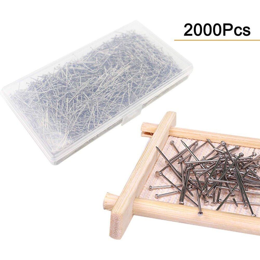 2000pcs Fijn Satijn Thuis Sieraden Maken Rvs Harde Rechte Naaister Quilten Pin Gebruik Tool 26mm Naaien bal Hoofd