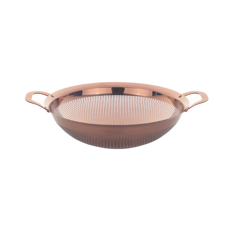 Rvs Fruitschaal Groente Wasmand Drain Zeef Vergiet Goud Lade Opslag Houder Voor Keuken Thuis Decoratie: Rose Gold