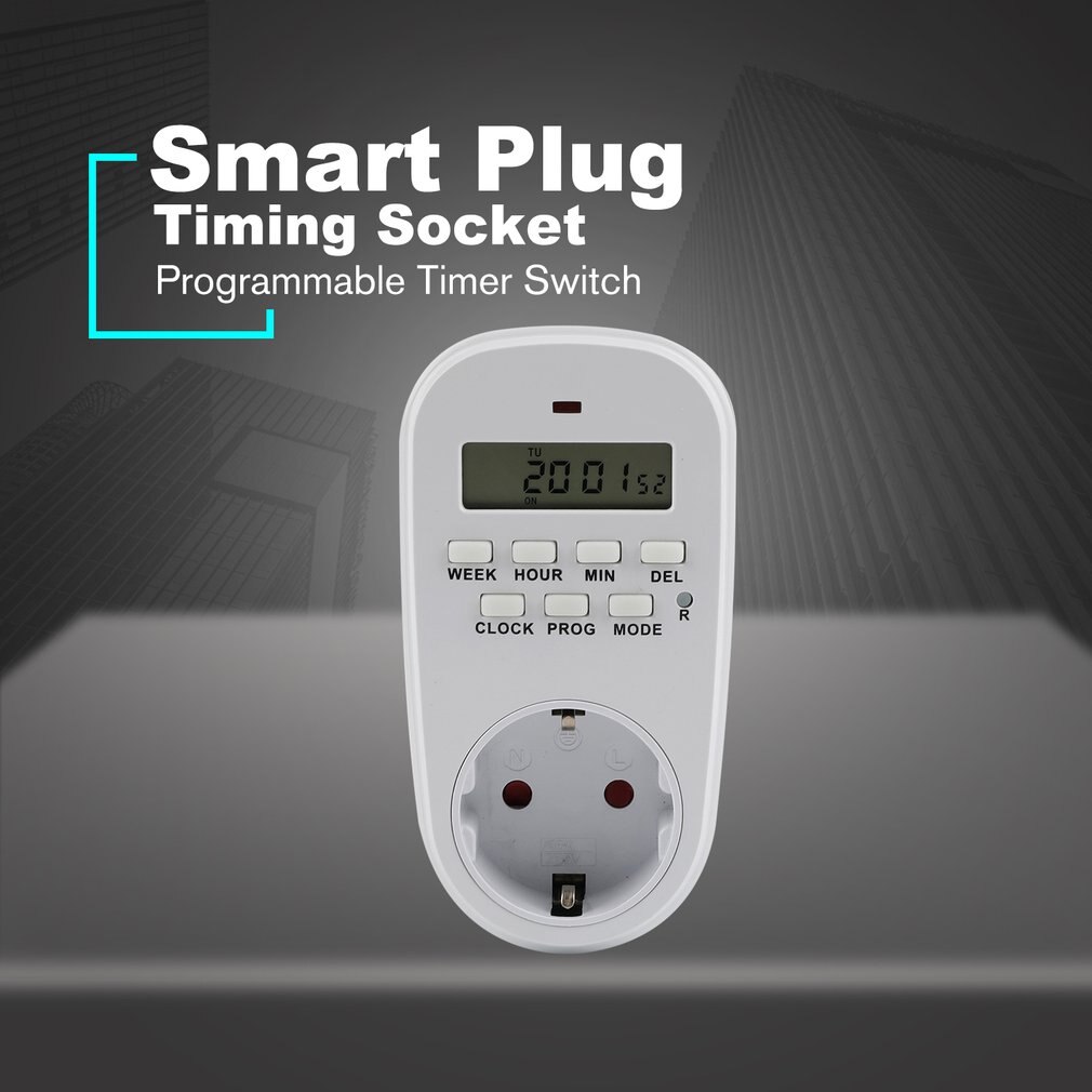 Digital Timer Switch Socket Outlet Plug-in 7 Day 12/24 Hour Programmable Time Control for Kitchen Electric Appliance