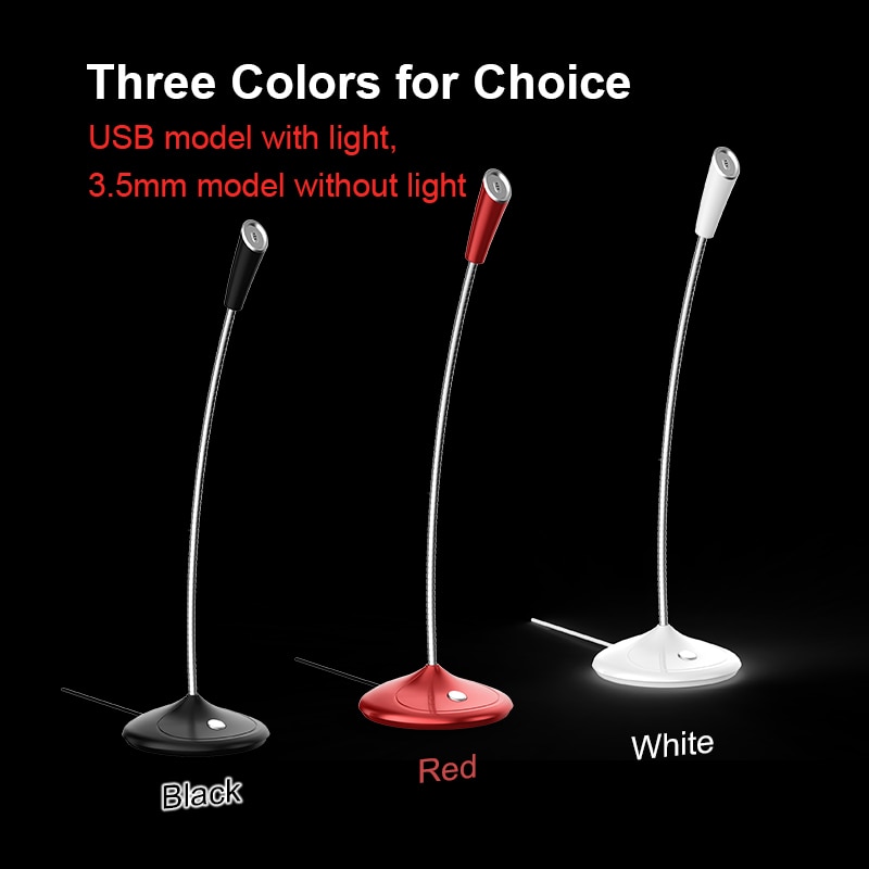 Microphone for Computer 360 ° Freely Adjust Microphone Gaming Chat Microphone USB Desktop PC Laptop Voice Studio