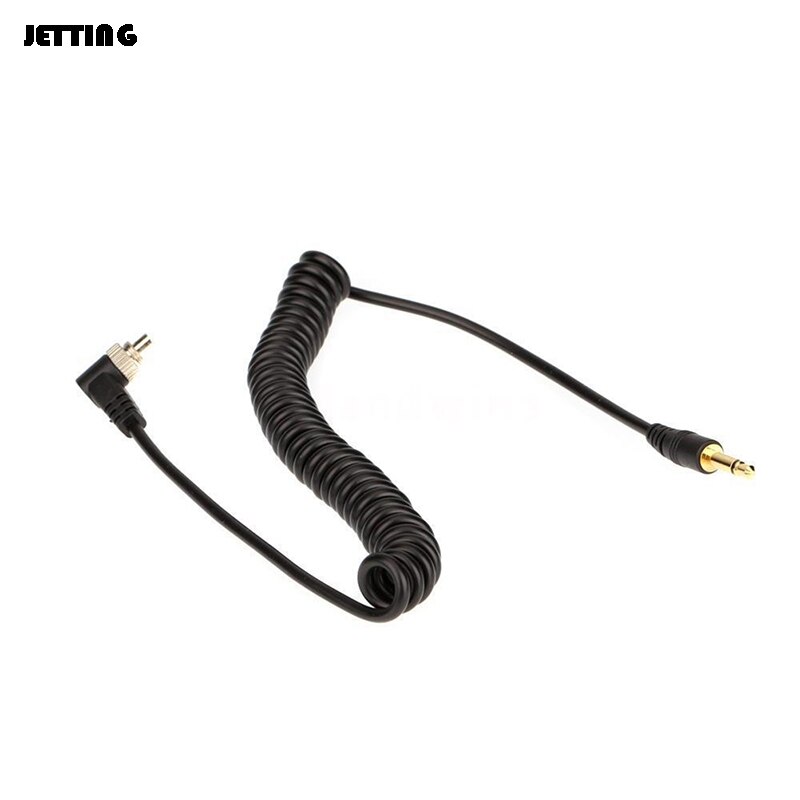 Til trigger studie lys kamera blitz tilbehør 3.5mm til han pc flash sync kabel skrue lås