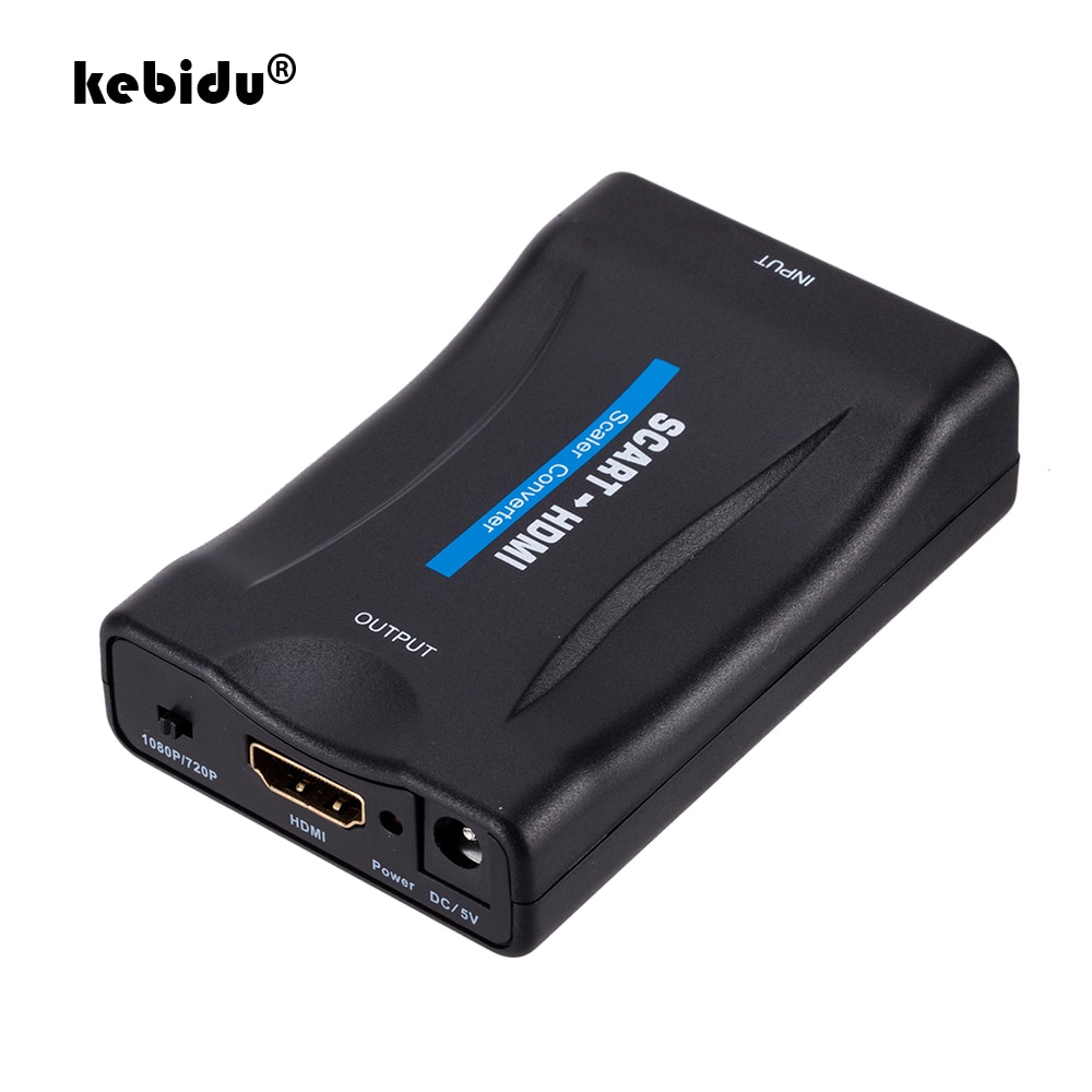 Kebidu 1080P SCART Naar HDMI Converter met USB DC kabel Video Audio Upscale Adapter voor HD TV DVD voor sky Box STB