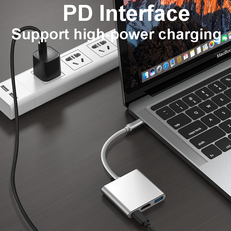 3 w 1 USB C HUB TYPE-C do HDMI Adapter TYPE C Przedłużacz USB 3.0 Konwerter HDMI Adapter do PC Laptop Macbook