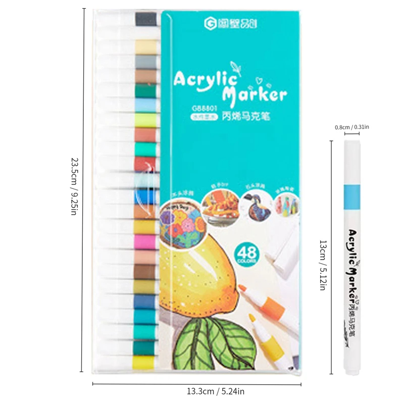 12-80 Colors Acrylic Marker Rock Painting Set for Kids Stone Paint Pens Set Ceramic Glass Wood Manga Art School Supplies: Red