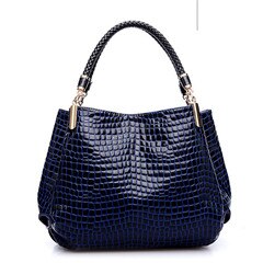 Dames Krokodil Pu Lederen Messenger Bags Grote Capaciteit Dames Tassen Handtassen Dames Casual Totes Satchel Dames Schoudertas: Blue