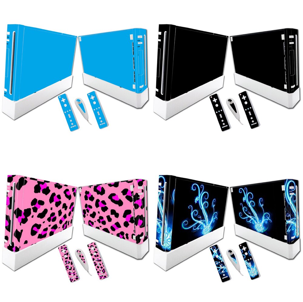 For W ii Console Cover with Remotes Controller Skins For Nintend w ii skin sticker for w ii skin-