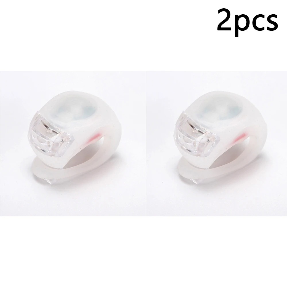 Luces de bicicleta luces de rana portátiles advertencia de conducción nocturna luces LED coloridas bicicletas de montaña de carretera luces traseras accesorios de bicicleta: Blanco frío
