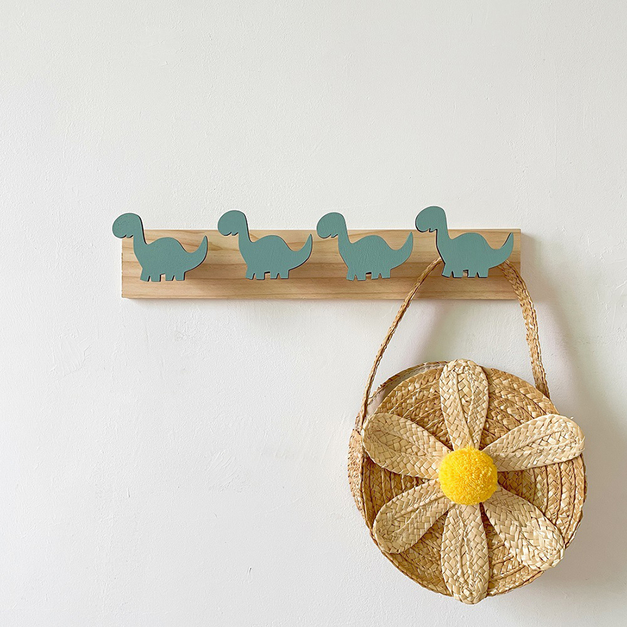 Gancho de dinosaurio para colgar abrigos montado en la pared, almacenamiento de toallas, ganchos para sombreros, dormitorio, baño, llaves, ganchos de pared de dibujos animados para el hogar