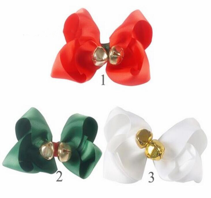 4INCH Christmas Bell Children Bow Hairpin Festive Girl With Buckle Hair Clip for Girls hair accessories