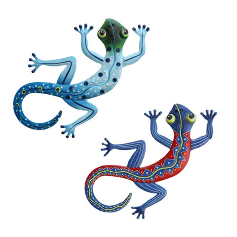 2 stuks gekko's hagedis wanddecoratie hardware handgemaakte hanger voor buiten of binnen decoratie gekko wanddecoratie ornament