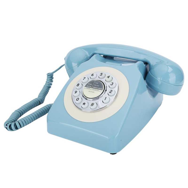 Desktop Landline Telephone Corded Fixed Home Phone Retro Antique Old Phones with FSK/DTMF Dual System for Hotel Home Office