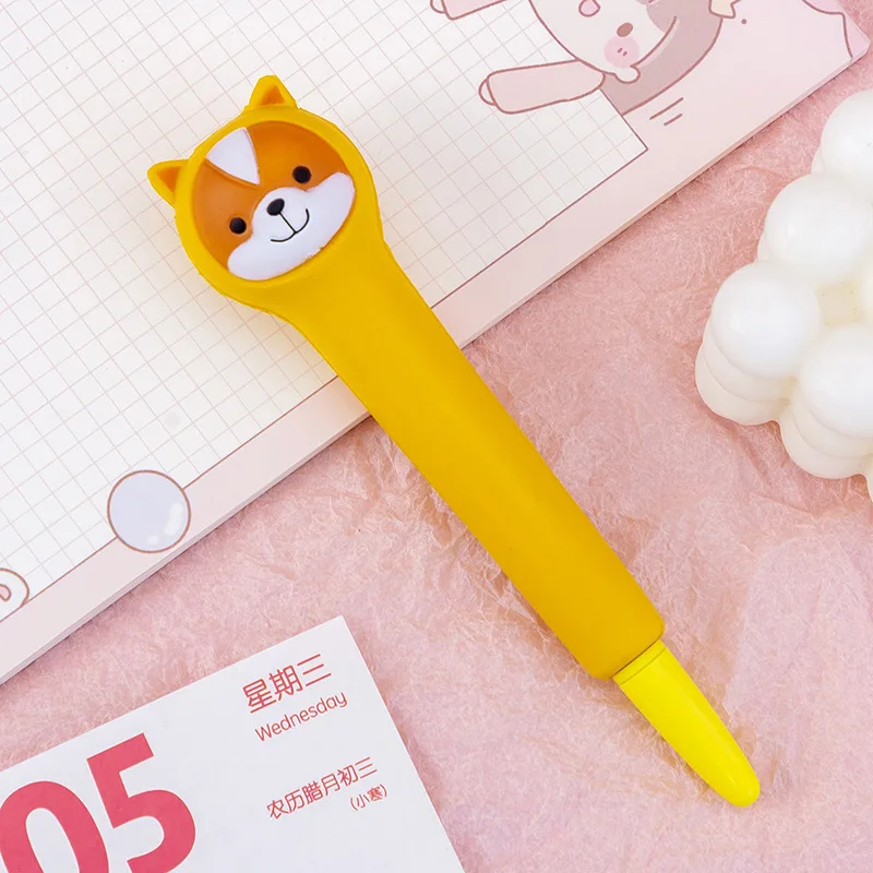 Stress Relieve Gel Pens Kawaii Rabbit Squishy Foam Signature Pens Cute Roller Pens for School Korean Stationery Office Supplies: Navy Blue